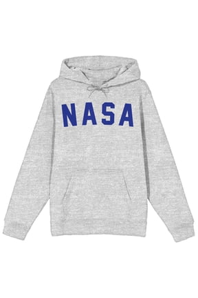 NASA Logo Long Sleeve Athletic Heather Men's Hooded Sweatshirt-Large