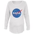 thumbnail image 1 of NASA Logo Maternity Soft Long Sleeve T Shirt White LG, 1 of 1