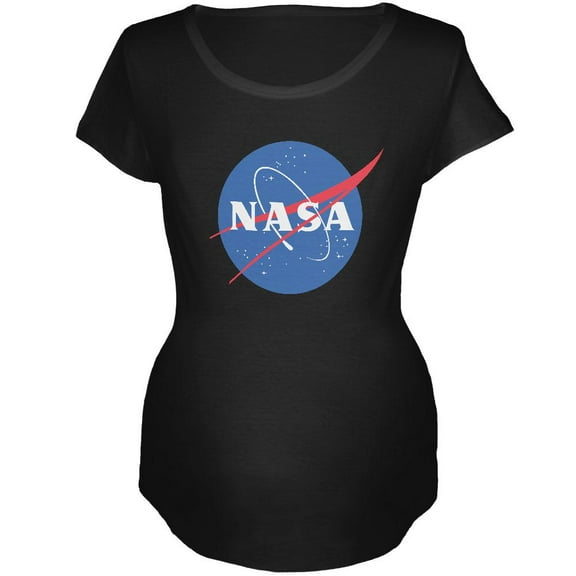 NASA Logo Maternity Soft T Shirt Black MD