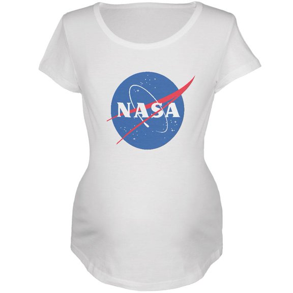 NASA Logo Maternity Soft T Shirt White 2XL