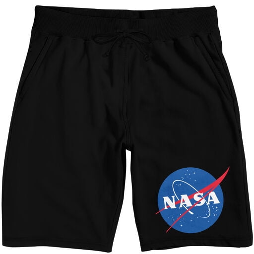 NASA Logo Men's Black Sleep Pajama Shorts-XXL