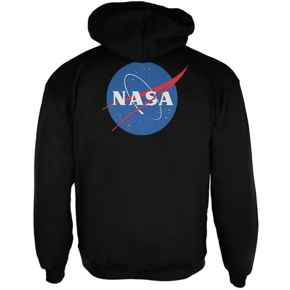 NASA Logo Mens Full Zip Hoodie Black SM