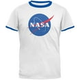 thumbnail image 1 of NASA Logo Mens Ringer T Shirt White-Royal MD, 1 of 1
