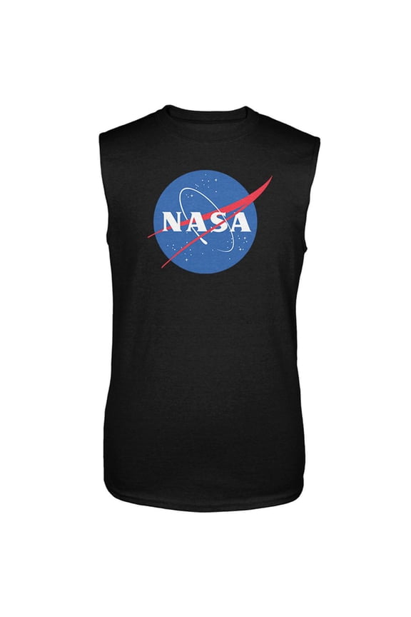NASA Logo Mens Sleeveless Shirt Black LG