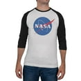 thumbnail image 1 of NASA Logo Mens Soft Raglan T Shirt White-Black 2XL, 1 of 1