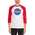 thumbnail image 1 of NASA Logo Mens Soft Raglan T Shirt White-Red SM, 1 of 1