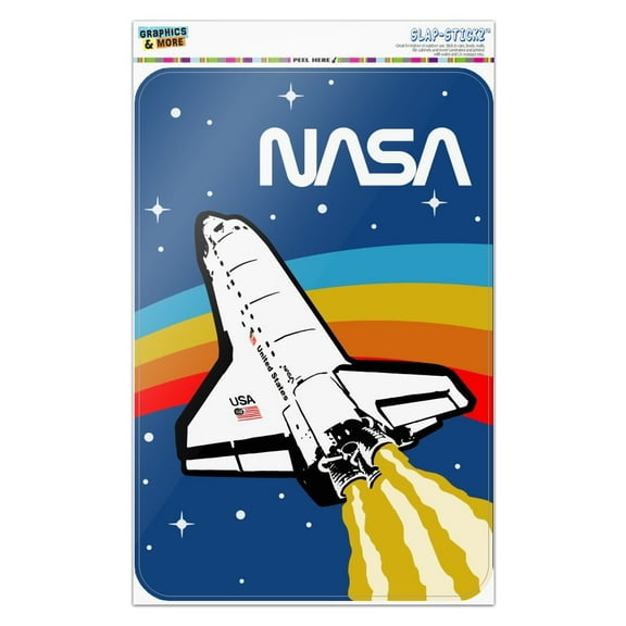 NASA Logo Over Space Shuttle with Rainbow Home Business Office Sign