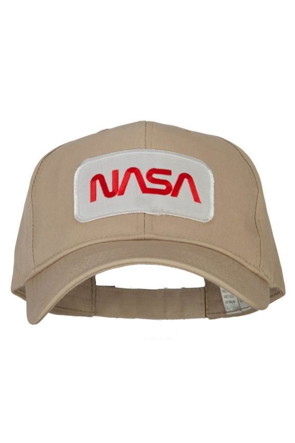 NASA Logo Patched New Big Size High Profile Cap - Khaki XL-3XL