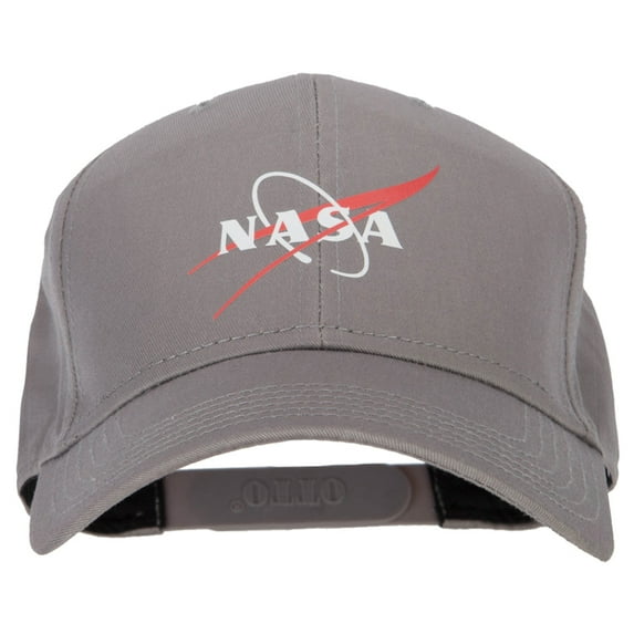 NASA Logo Symbol Heat Transfer Solid Cotton Twill Pro Style Cap - Grey OSFM