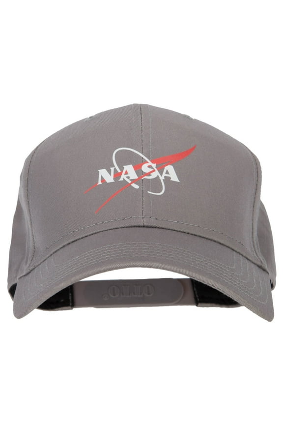 NASA Logo Symbol Heat Transfer Solid Cotton Twill Pro Style Cap - Grey OSFM