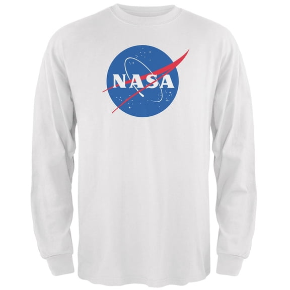 NASA Logo White Adult Long Sleeve T-Shirt - Small