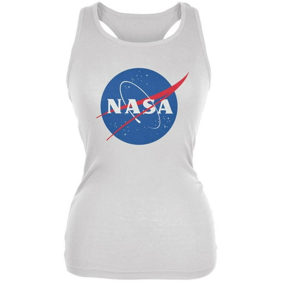 NASA Logo White Juniors Soft Tank Top - Medium
