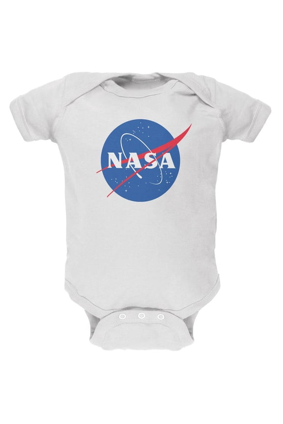 NASA Logo White Soft Baby One Piece - 3-6 months