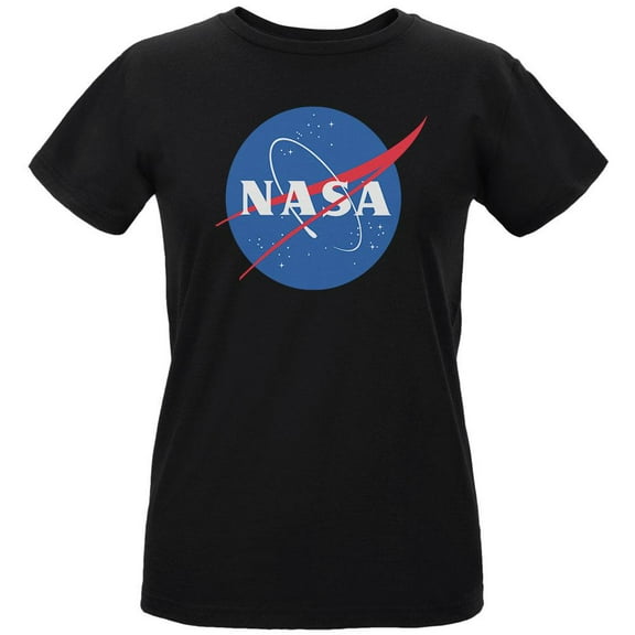 NASA Logo Womens Organic T Shirt Black MD