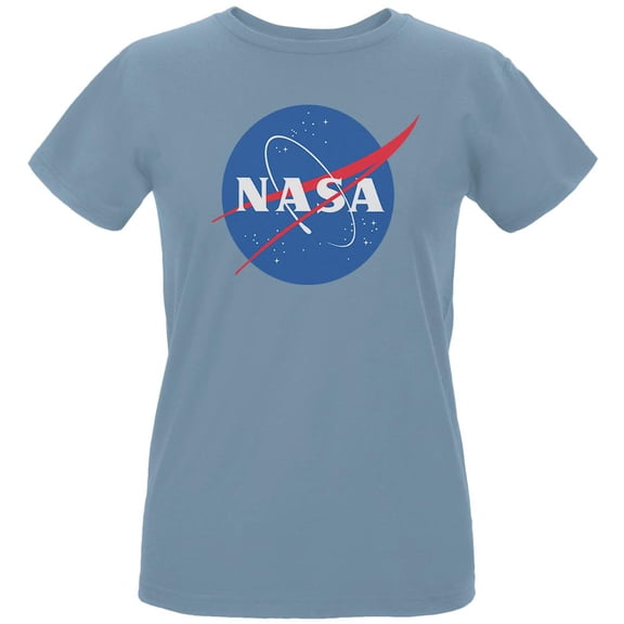 NASA Logo Womens Organic T Shirt Blue LG