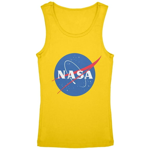 NASA Logo Youth Girls Tank Top Yellow YLG