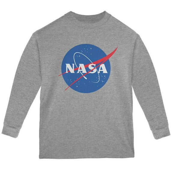 NASA Logo Youth Long Sleeve T Shirt Sport Grey Youth X-SM
