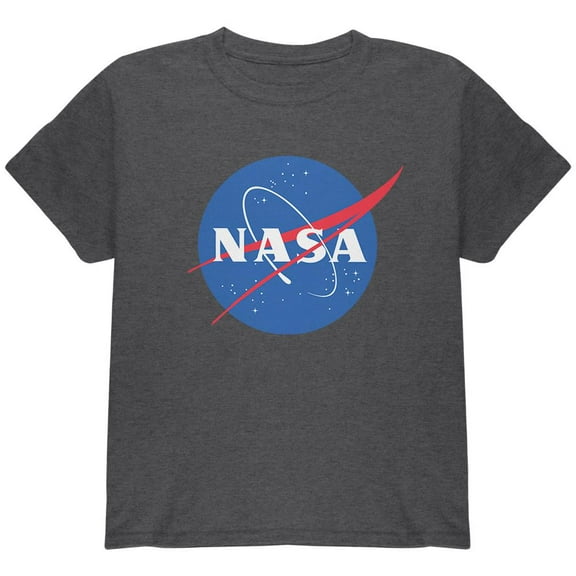 NASA Logo Youth T Shirt Dark Heather YSM
