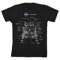thumbnail image 1 of NASA Lunar Module White Line Schematic Youth Boys Black Graphic Tee-M, 1 of 2