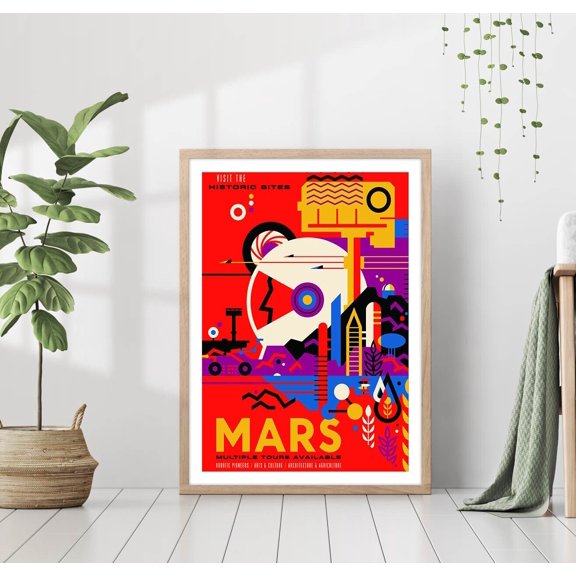 NASA Mars Planet Retro Astronomy Space Poster