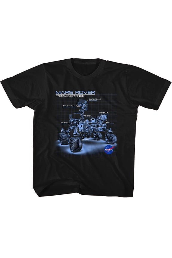 NASA Mars Rover Black Toddler S/S Tshirt 3T