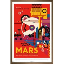 NASA - Mars Travel Poster Wall Poster, 22.375" x 34" Framed
