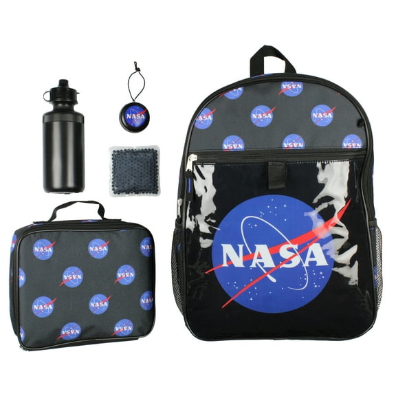 NASA Meatball Logo Backpack Lunch Bag Water Bottle Squishy Toy 5 PC Mega Set