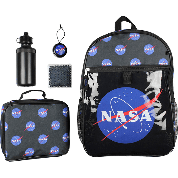 NASA Meatball Logo Backpack Lunch Bag Water Bottle Squishy Toy Ice Pack 5 PC Meg