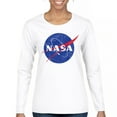 thumbnail image 1 of NASA Meatball Logo Women's Long Sleeve T-shirt Iconic American Astronaut Space Souvenir, 1 of 7