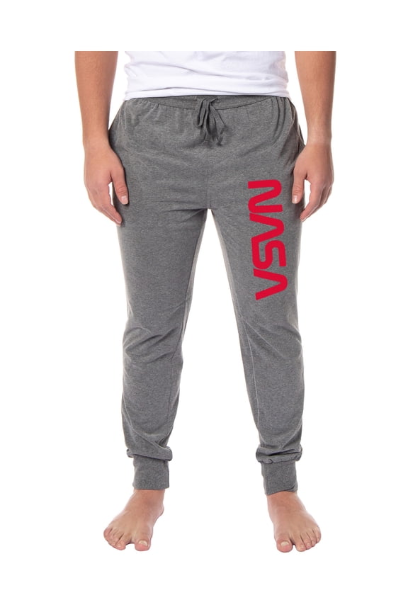 NASA Men's Retro NASA Letter Logo Sleep Lounge Jogger Pajama Pants