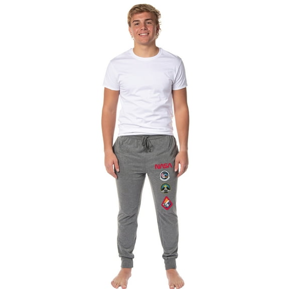 NASA Men's Retro Spacelab D-1 Logo Sleep Lounge Jogger Pajama Pants