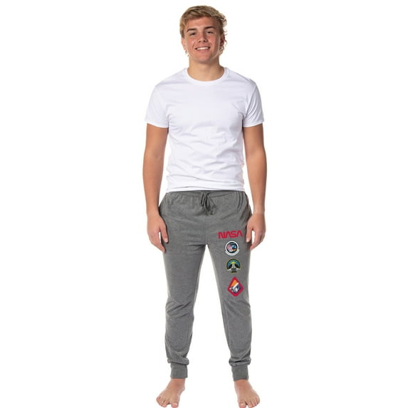 NASA Men's Retro Spacelab D-1 Logo Sleep Lounge Jogger Pajama Pants