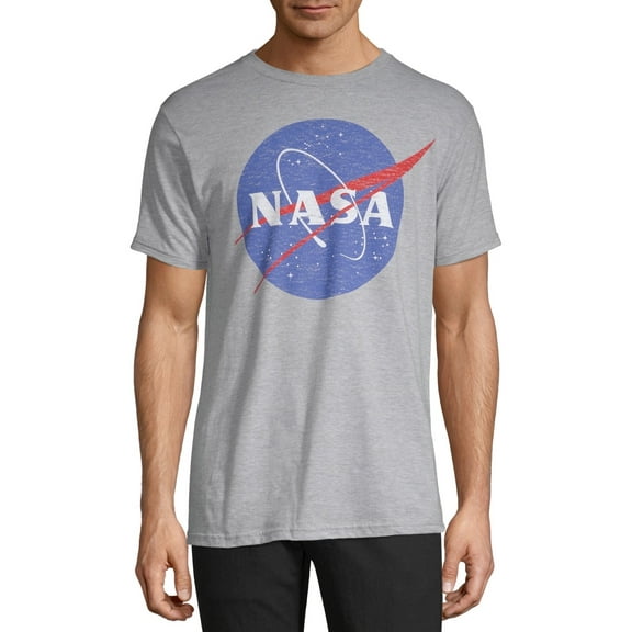 NASA Men's and Big Men's Distressed Logo Short Sleeve Graphic T-Shirt, Size S-3XL