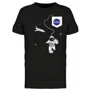NASA Mens Graphic Tee Black - Astronaut In Space 100% Cotton Regular Fit