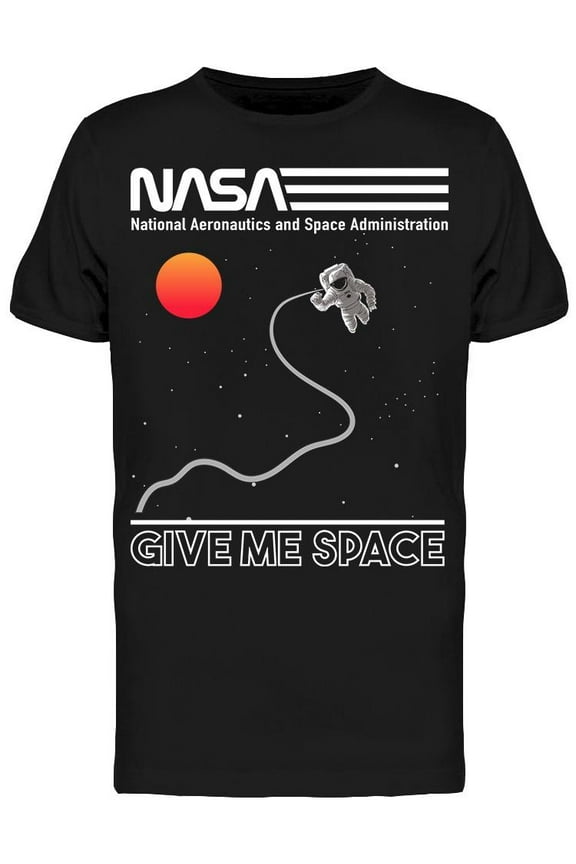 Mens Graphic Tee Black - Give Me Space 100% Cotton Regular Fit