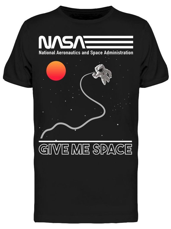 Mens Graphic Tee Black - Give Me Space 100% Cotton Regular Fit