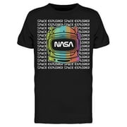 NASA Mens Graphic Tee Black - Space Explorer 100% Cotton Regular Fit