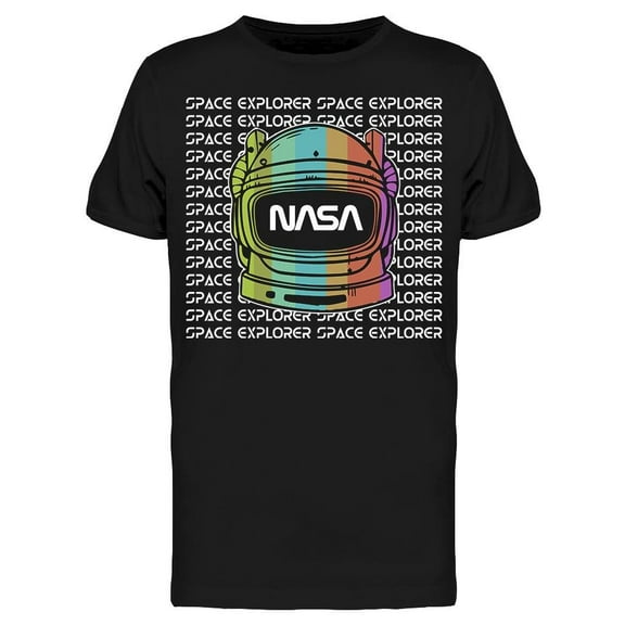 NASA Mens Graphic Tee Black - Space Explorer 100% Cotton Regular Fit