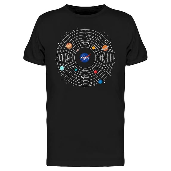 NASA Mens Graphic Tee - Solar System - Regular Fit 100% Cotton