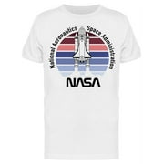 NASA Mens Graphic Tee White - Aeronautics Space Administration 100% Cotton Regular Fit