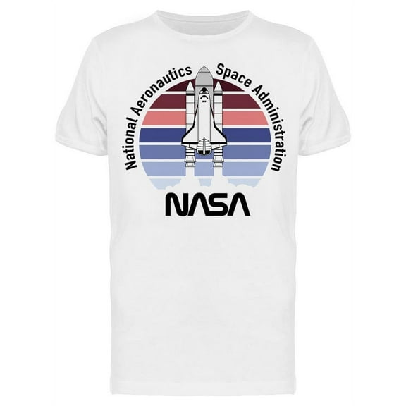 NASA Mens Graphic Tee White - Aeronautics Space Administration 100% Cotton Regular Fit