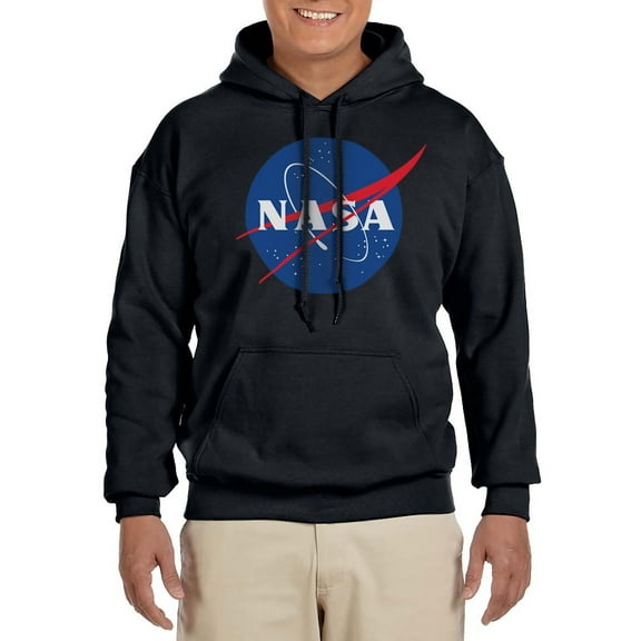 NASA Mens' Meatball Space Fashion Logo Pocket Sweatshirt Hoodie Pullover