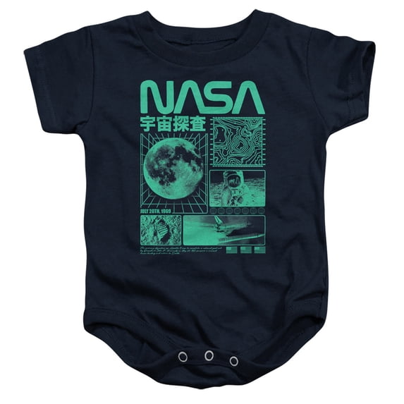 NASA Mono Collage Unisex Infant Snap Suit for Baby, Navy, X-Large