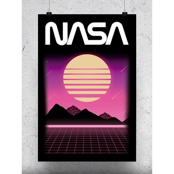 NASA Moon And Mountains Poster - NASA Designs,