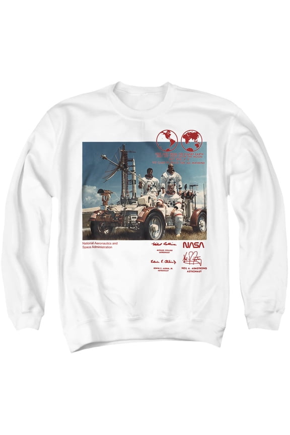 Moon Buggy Unisex Adult Crewneck Sweatshirt, White, 5X-Large