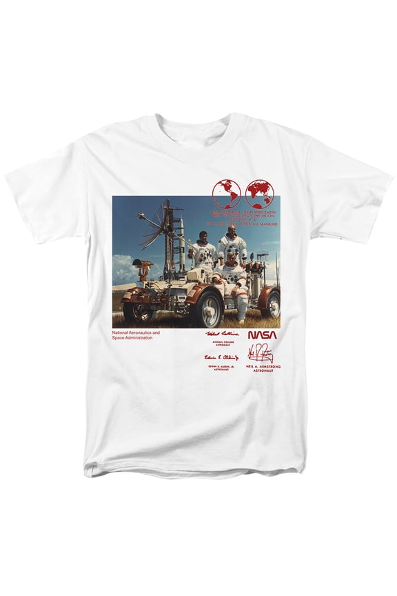 Moon Buggy Unisex Adult T Shirt, White, Medium