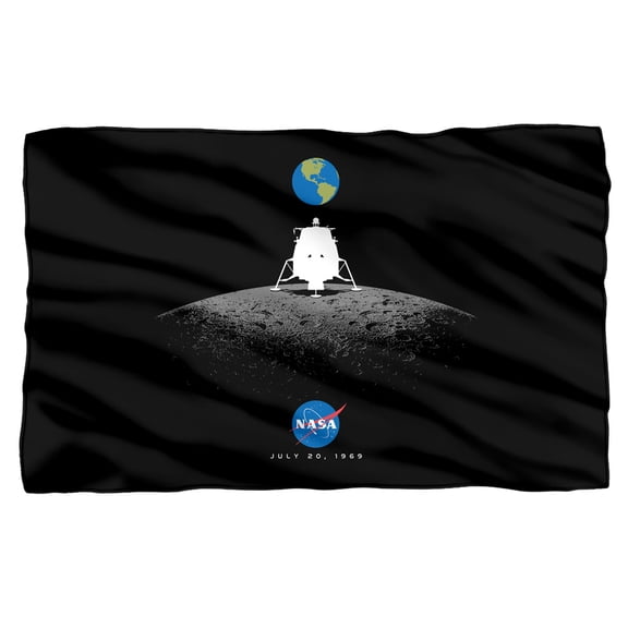 NASA Moon Landing Simple Fleece Blanket 36' x 58',Moon Landing Simple