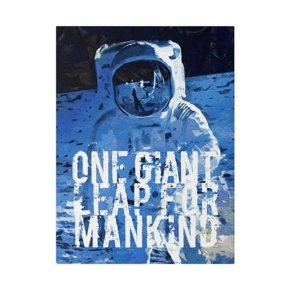 NASA Moon Man ONE GIANT LEAP Graffiti Canvas Wall Art by Stephen Chambers