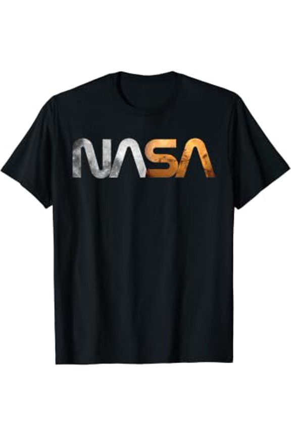 NASA Moon Mars Worm Logo Graphic T-Shirt, Size S-5XL