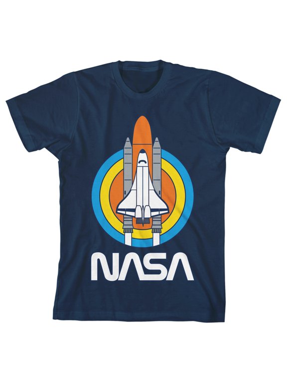 NASA Multicolor Space Shuttle Youth Navy Blue Graphic Tee-Medium